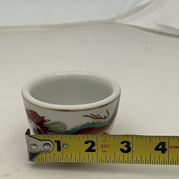 Made In Japan Painted Dragon Restaurant Ware Used Sake Cup Bowl - Picture 16 of 16